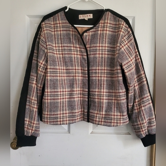 Anthropologie Dolan Fabric Mix Quilted Jacket With Snap Buttons Size Medium - Picture 3 of 10